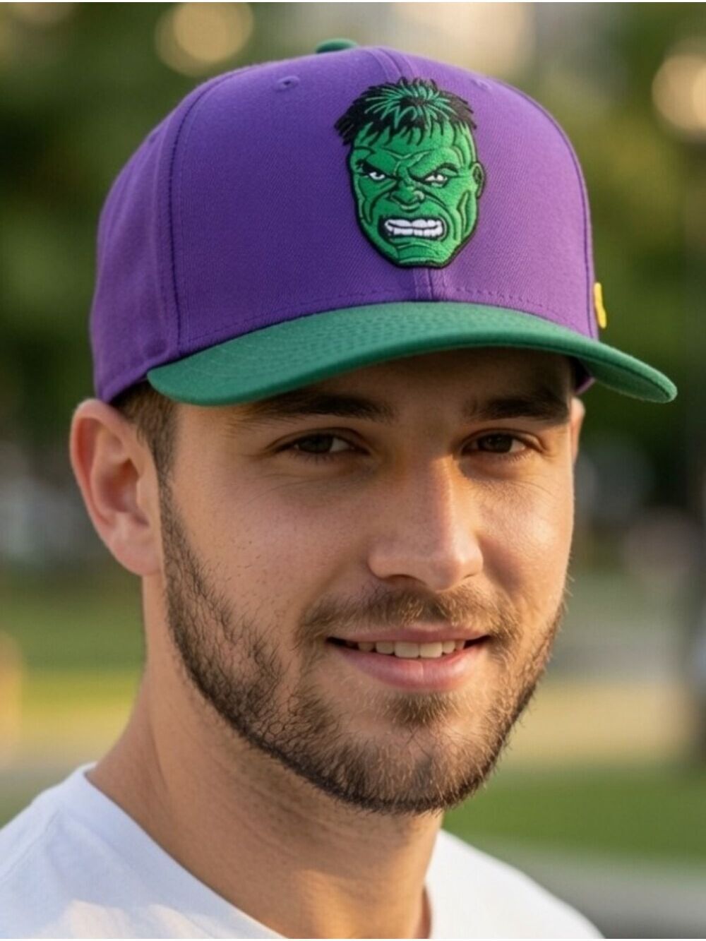 New Era Marvel Incredible Hulk Reverse Hero Purple Green Snap Back Hat Cap